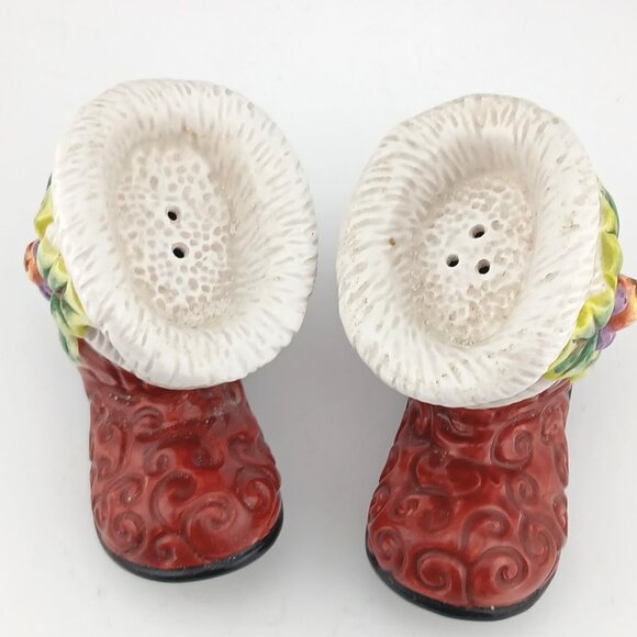 Fitz & Floyd Christmas Santa Boots Salt/Pepper Shakers Tableware Mint Orig Pkg - Picture 3 of 9
